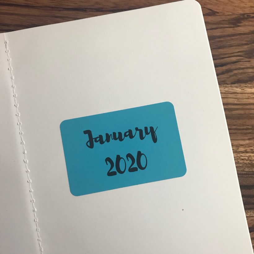 Printed Portal Monthly Sticker in blue with January 2020