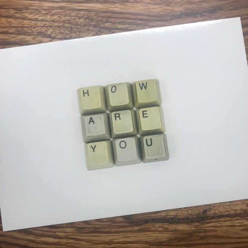 Postcard with how are you on it