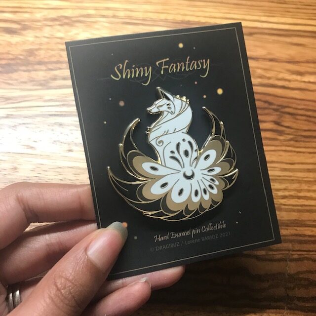 Shiny Fantasy Enamel Pin featuring a Kitsune